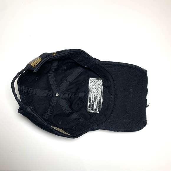 KBETHOS Black Distressed Baseball Cap with USA Flag Adjustable Strap Unisex - Picture 14 of 15